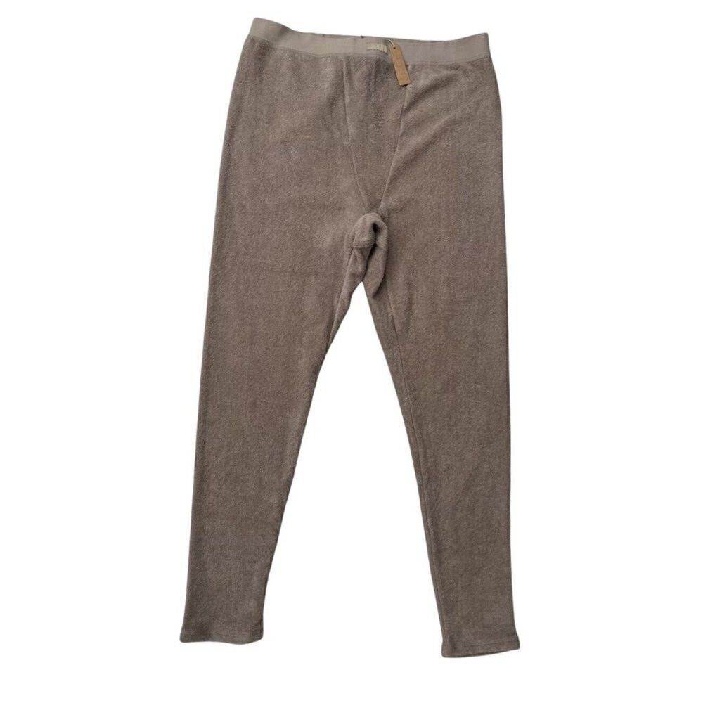 SKIMS Cotton-Blend High Waist Terry Towelling Brown Cozy Comfy Leggings Size 2X